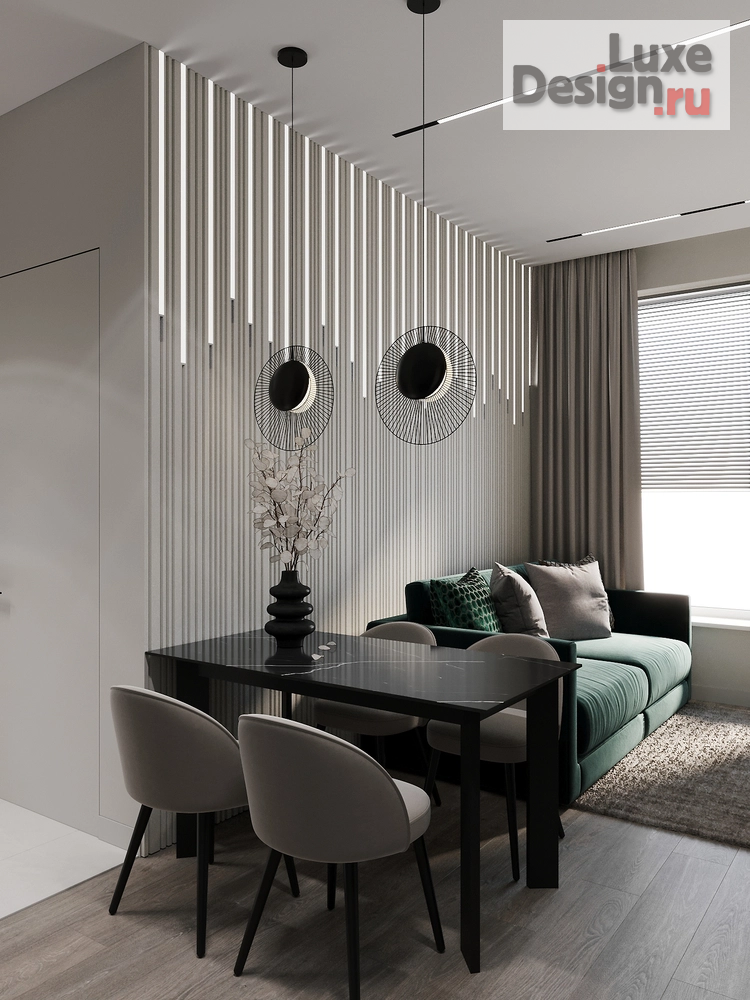 Дизайн интерьера трехкомнатной квартиры "Дизайн проект квартиры в ЖК Кристал" (фото 4)