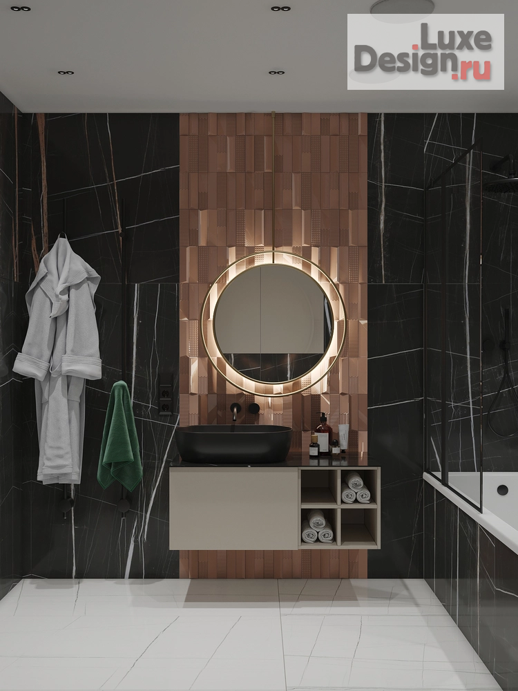 Дизайн интерьера двухкомнатной квартиры "Темный интерьер для девушки " (фото 5)