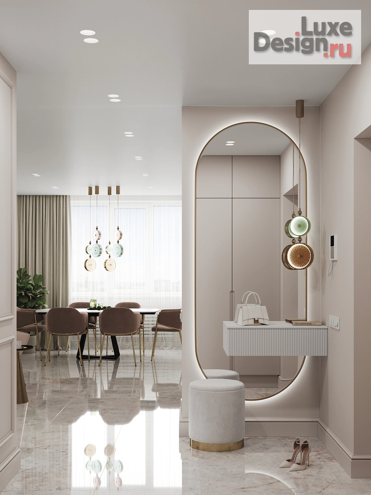 Дизайн интерьера трехкомнатной квартиры "Роскошная неоклассика" (фото 11)