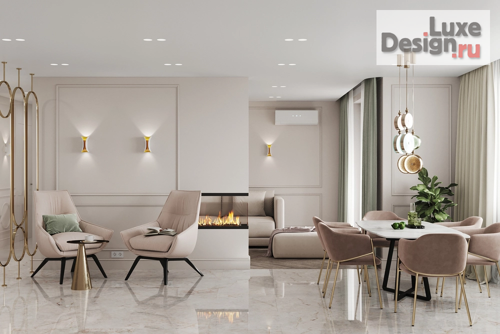 Дизайн интерьера трехкомнатной квартиры "Роскошная неоклассика" (фото 13)