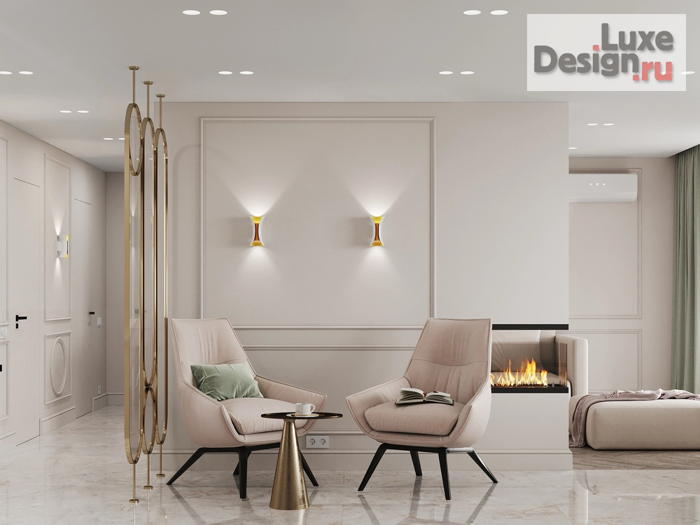 Дизайн интерьера трехкомнатной квартиры "Роскошная неоклассика" (фото 4)