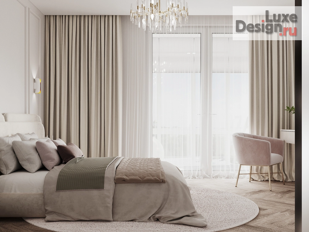 Дизайн интерьера трехкомнатной квартиры "Роскошная неоклассика" (фото 42)