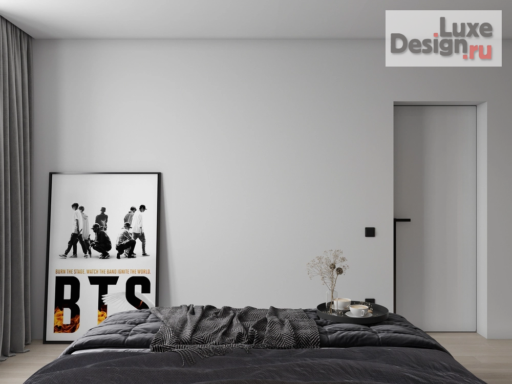 Дизайн интерьера двухкомнатной квартиры "Темный интерьер для девушки " (фото 23)