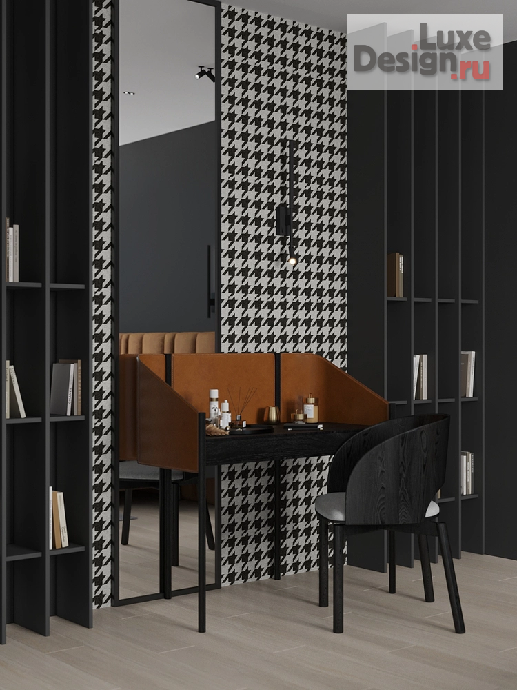 Дизайн интерьера двухкомнатной квартиры "Темный интерьер для девушки " (фото 27)