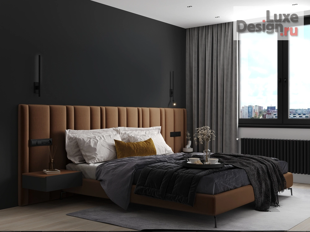 Дизайн интерьера двухкомнатной квартиры "Темный интерьер для девушки " (фото 29)