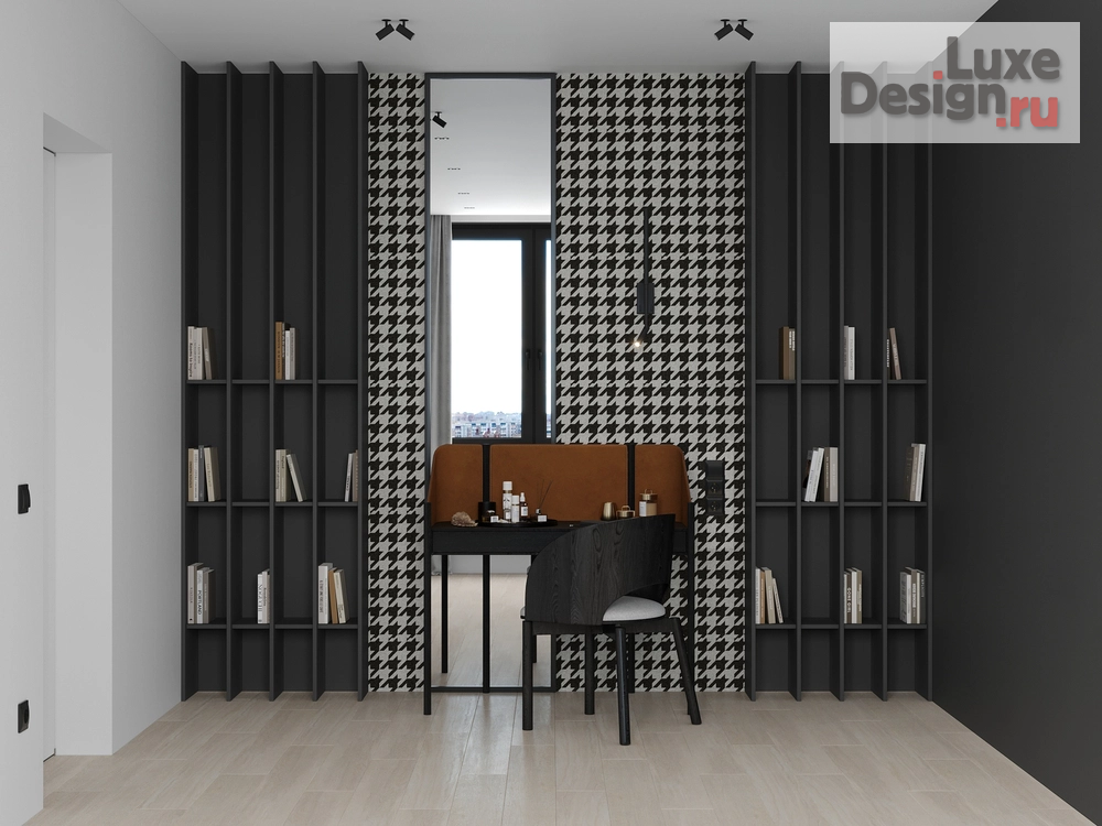 Дизайн интерьера двухкомнатной квартиры "Темный интерьер для девушки " (фото 30)