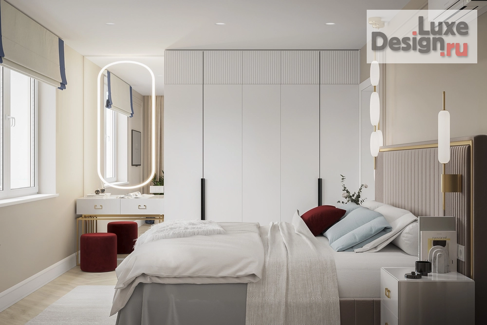 Дизайн интерьера трехкомнатной квартиры "Спокойный интерьер с интересными деталями" (фото 2)