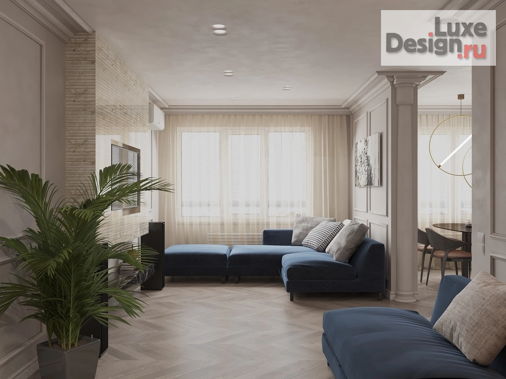 Дизайн интерьера трехкомнатной квартиры "Элегантная квартира в стиле неоклассика" (фото 7)