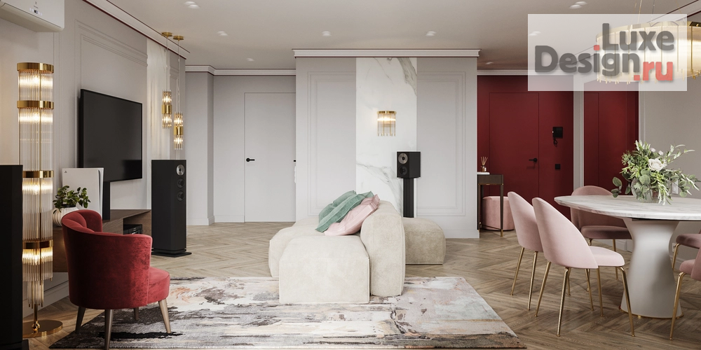 Дизайн интерьера четырехкомнатной квартиры "Проект объединения двух квартир" (фото 64) от дизайнера Студия дизайна интерьера Марии Михайловой Дизайн интерьера четырехкомнатной квартиры "Проект объединения двух квартир" (фото 64)