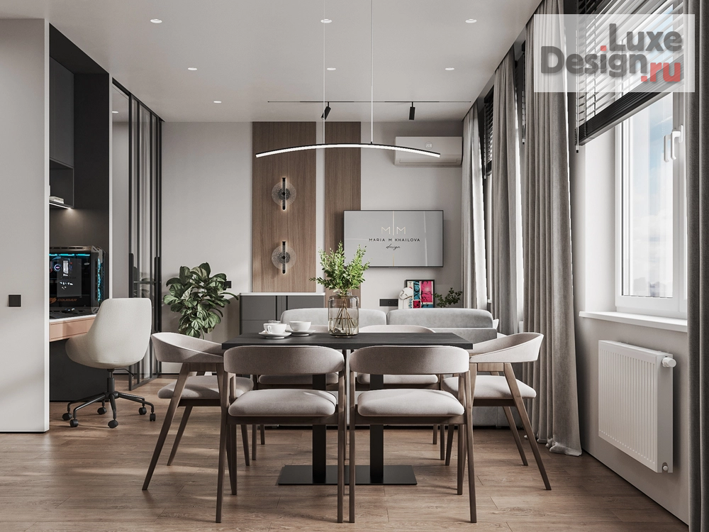 Дизайн интерьера однокомнатной квартиры "Брутальный уют" (фото 6)