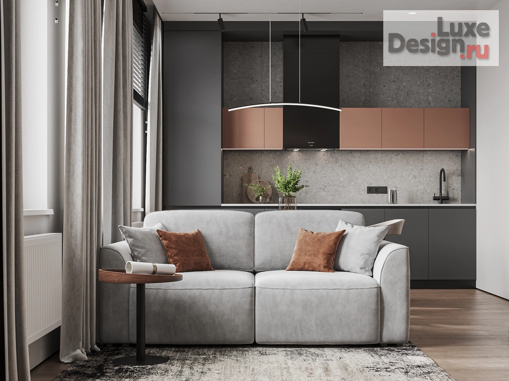 Дизайн интерьера однокомнатной квартиры "Брутальный уют" (фото 17)