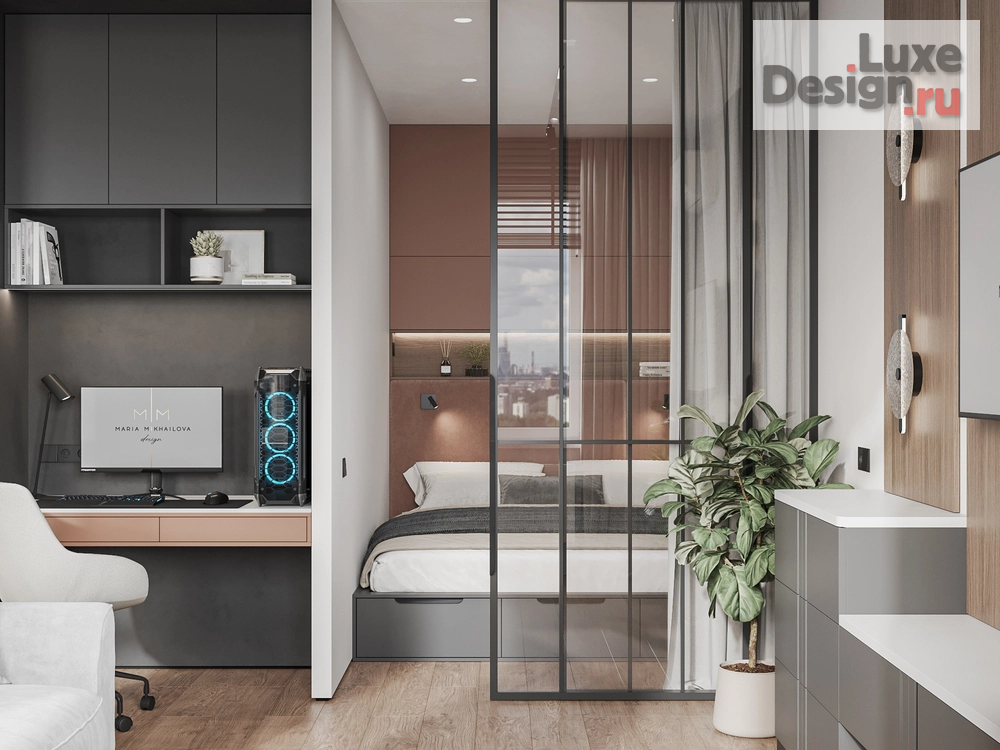 Дизайн интерьера однокомнатной квартиры "Брутальный уют" (фото 18)