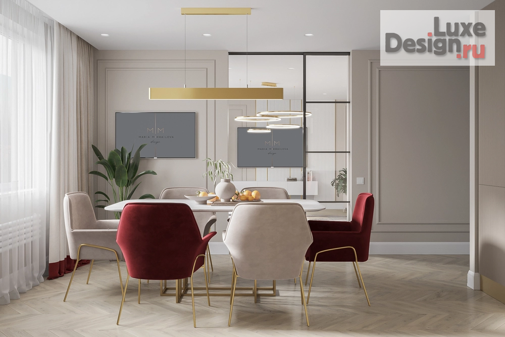 Дизайн интерьера трехкомнатной квартиры "Спокойный интерьер с интересными деталями" (фото 41)