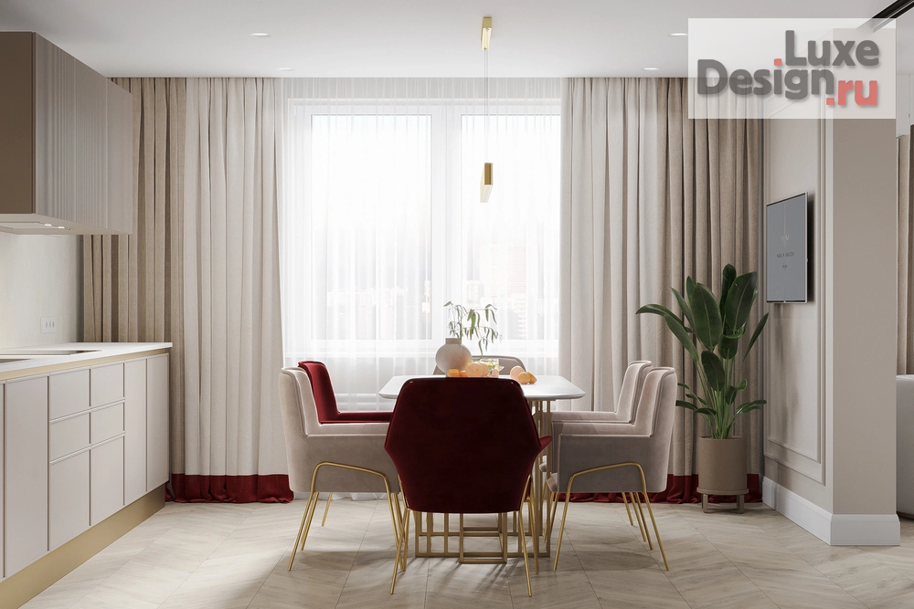 Дизайн интерьера трехкомнатной квартиры "Спокойный интерьер с интересными деталями" (фото 44)