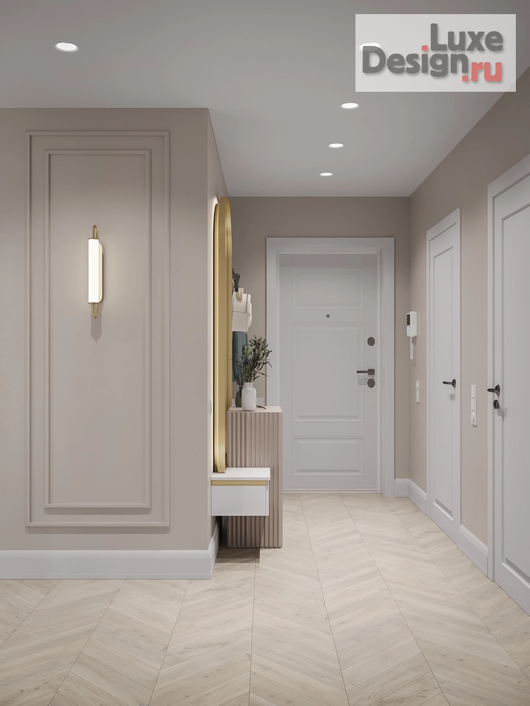 Дизайн интерьера трехкомнатной квартиры "Спокойный интерьер с интересными деталями" (фото 37)