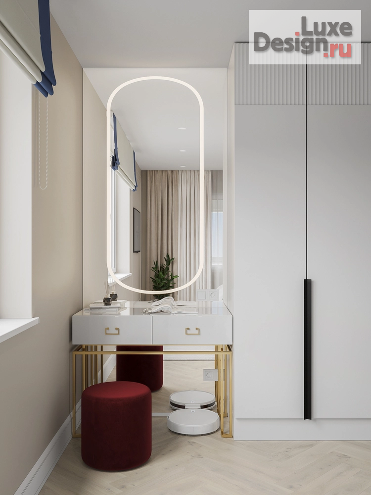 Дизайн интерьера трехкомнатной квартиры "Спокойный интерьер с интересными деталями" (фото 40)