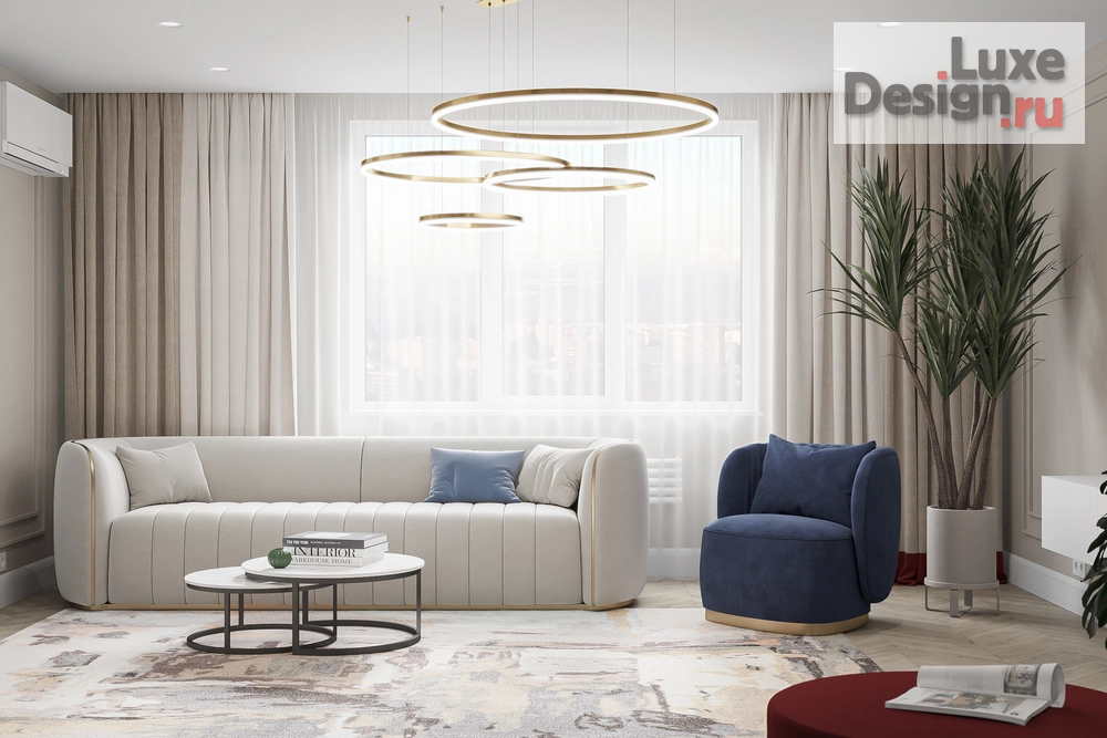 Дизайн интерьера трехкомнатной квартиры "Спокойный интерьер с интересными деталями" (фото 32)