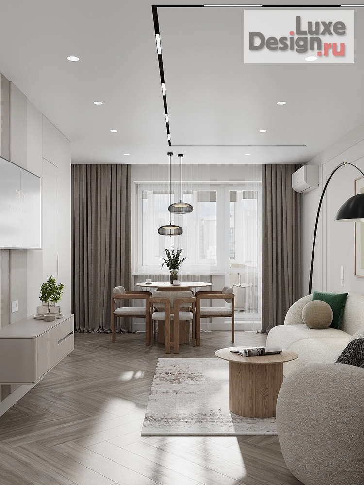 Дизайн интерьера двухкомнатной квартиры "Светлый интерьер" (фото 3)