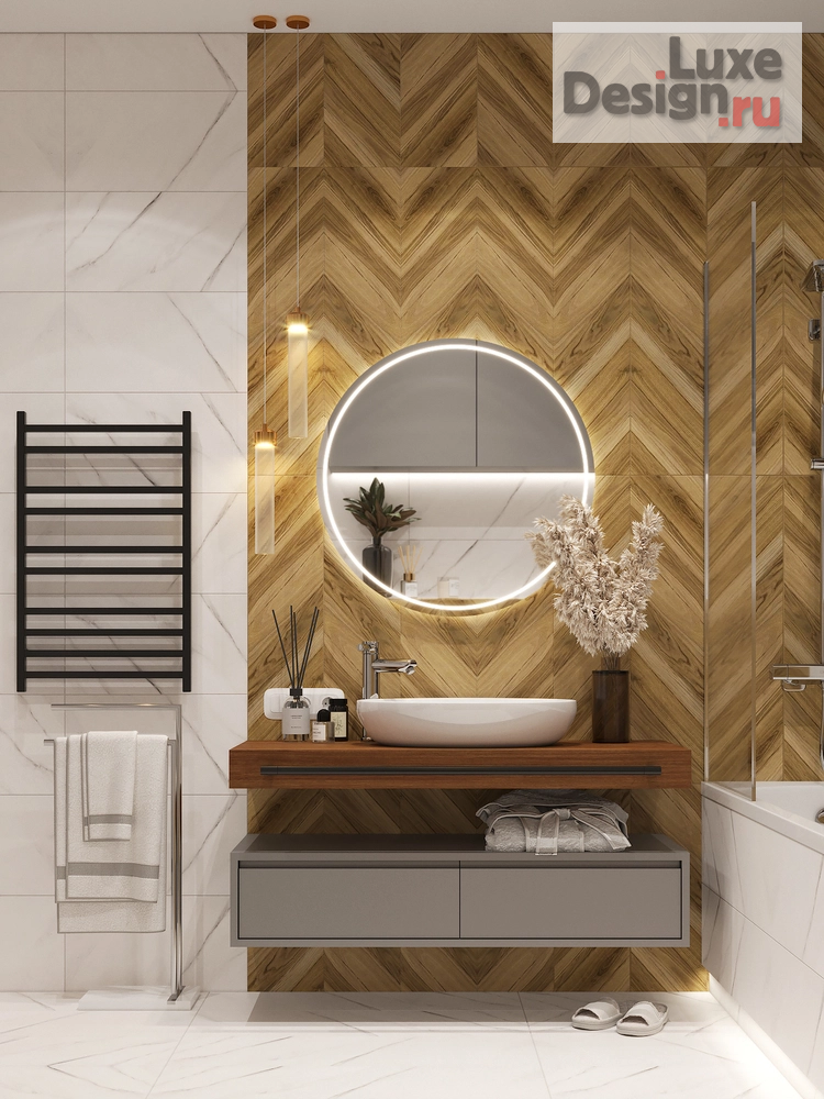 Дизайн интерьера ванной "Элегантная ванная комната, 5,7 кв.м" (фото 2)