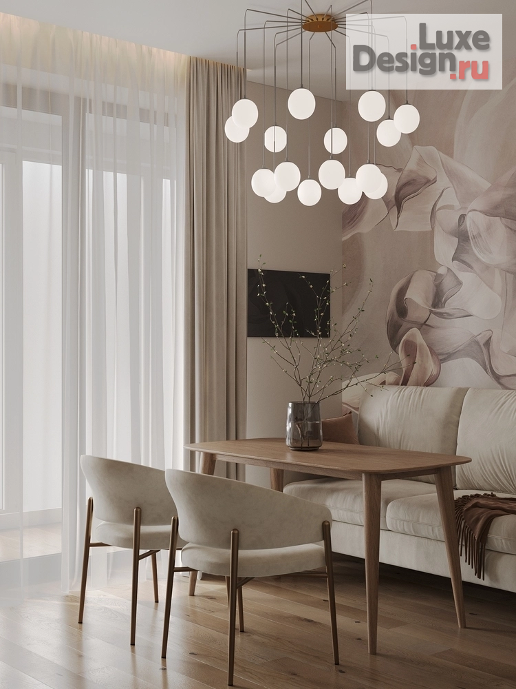 Дизайн интерьера однокомнатной квартиры "Квартира 44 м2 ЖК RIVER SKY" (фото 1)