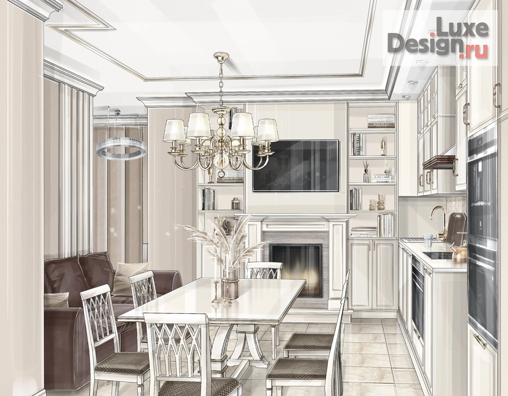 Дизайн интерьера квартиры "Квартира в стиле нео-классика" (фото 3)