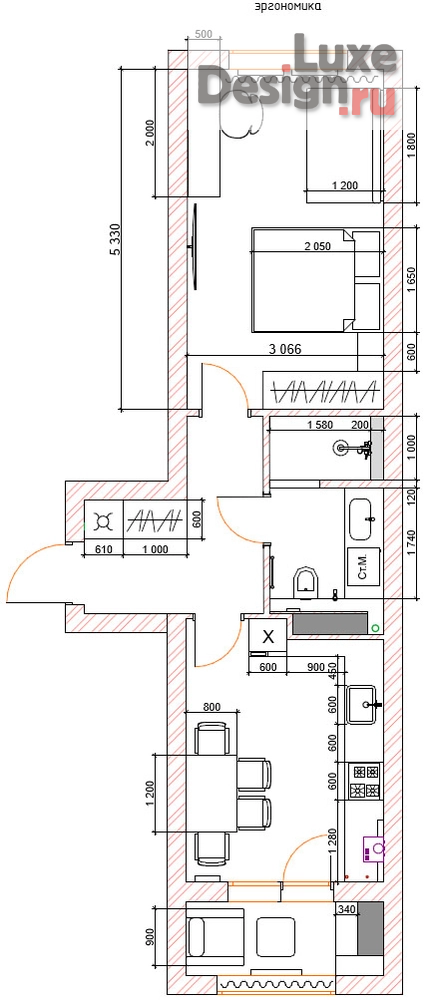 Дизайн интерьера однокомнатной квартиры "дизайн интерьера квартиры в современном стиле" (фото 6)