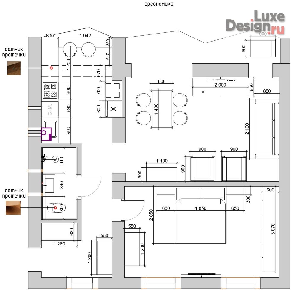 Дизайн интерьера двухкомнатной квартиры "дизайн интерьера в минимализме" (фото 8)