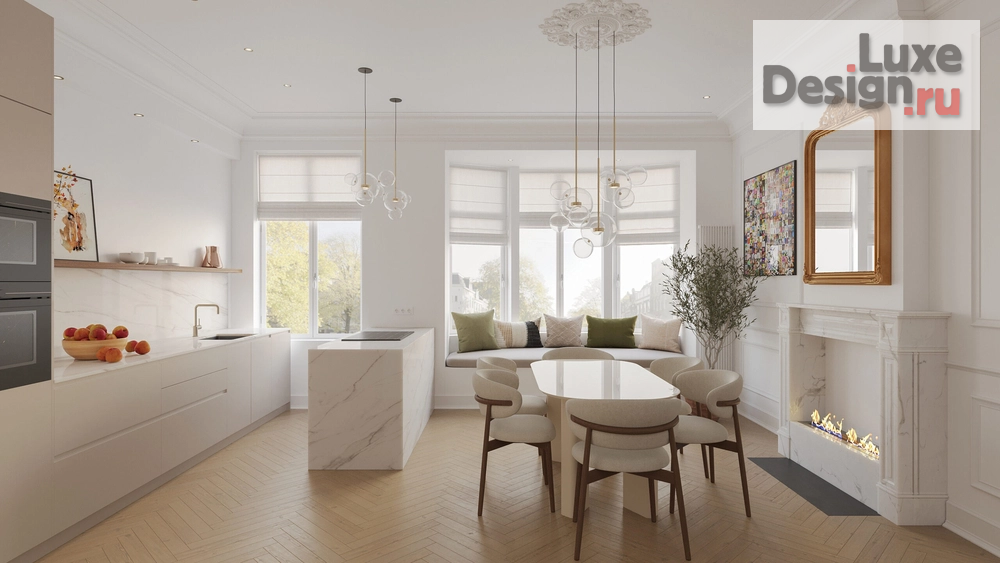 Дизайн интерьера четырехкомнатной квартиры "белое по белому" (фото 1) от дизайнера Марковский Борис Дизайн интерьера четырехкомнатной квартиры "белое по белому" (фото 1)