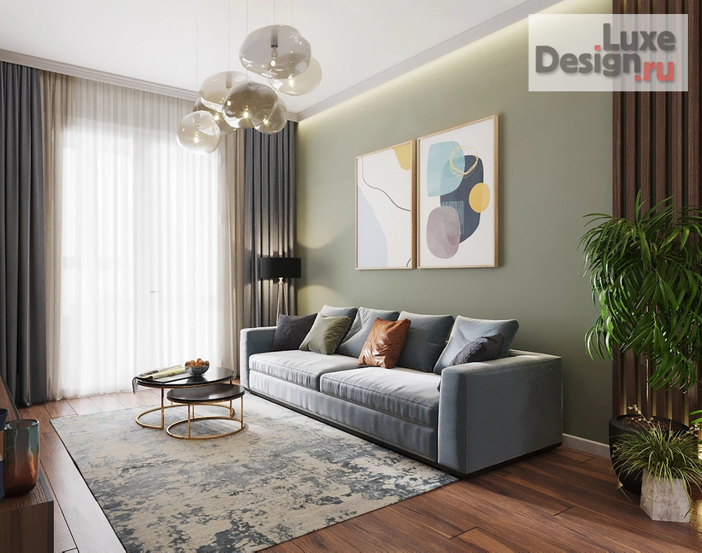 Дизайн интерьера трехкомнатной квартиры "квартира "авокадо" 85 кв. м " (фото 2)