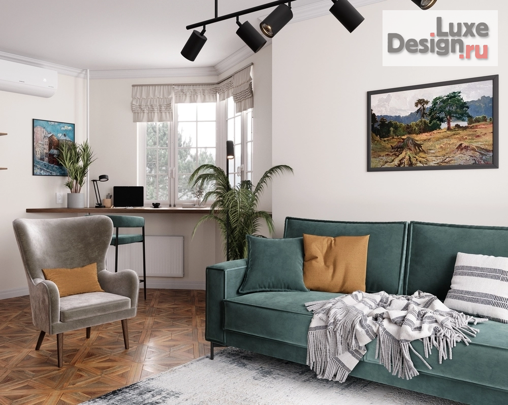 Дизайн интерьера гостиной "Дизайн-проект Гостиная-Кабинет" (фото 5)