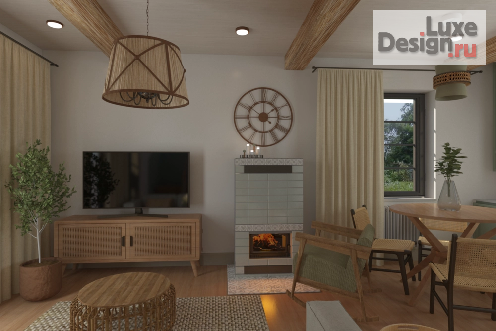 Дизайн интерьера загородного дома "Дизайн загородного дома в стиле кантри." (фото 1)