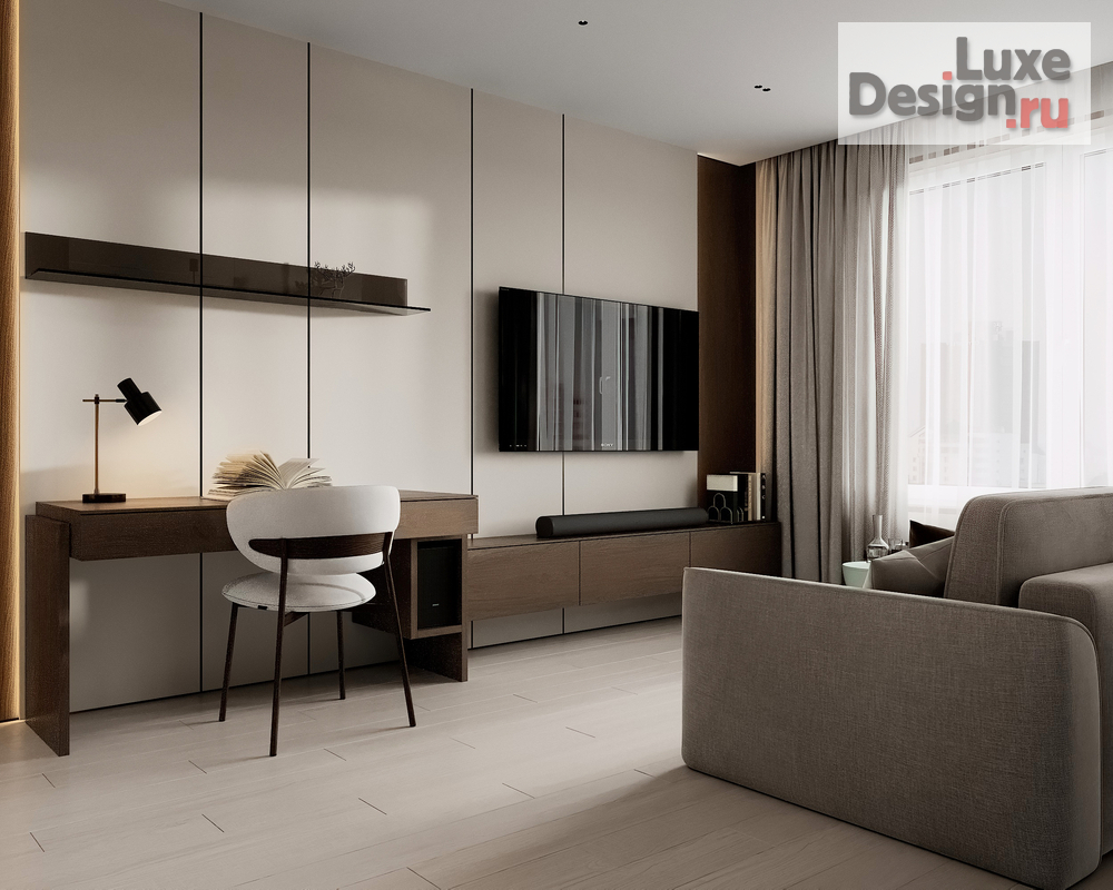 Дизайн интерьера трехкомнатной квартиры "Прихожая/кухня-гостиная" (фото 11)