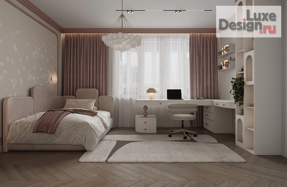 Дизайн интерьера четырехкомнатной квартиры "Зефирная детская г.Москва" (фото 3)