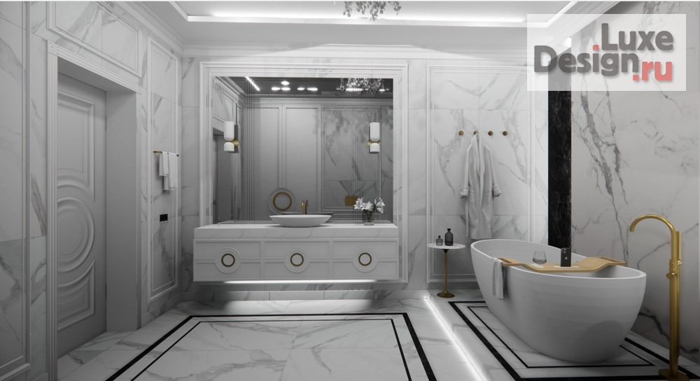 Дизайн интерьера частного дома "Дизайн проект санузла 10 кв.м" (фото 1)