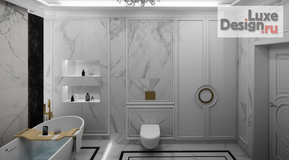 Дизайн интерьера частного дома "Дизайн проект санузла 10 кв.м" (фото 2)