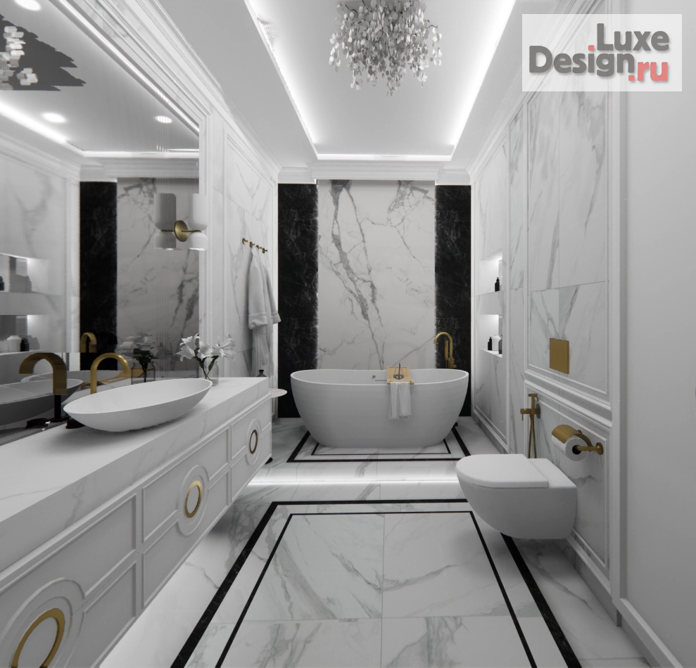 Дизайн интерьера частного дома "Дизайн проект санузла 10 кв.м" (фото 3)