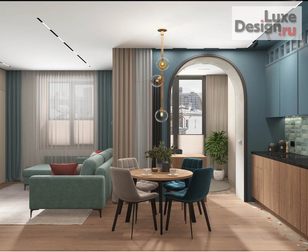 Дизайн интерьера двухкомнатной квартиры "Квартира с террасой в Московской Области" (фото 1)