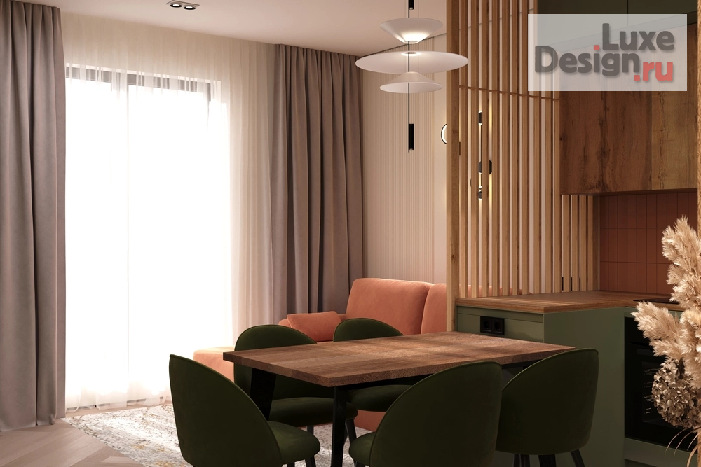 Дизайн интерьера двухкомнатной квартиры "Оливковая ветвь" (фото 3)