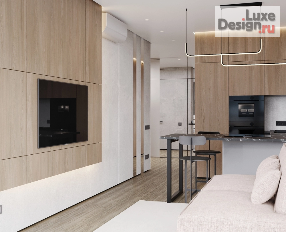 Дизайн интерьера однокомнатной квартиры "С бетонным характером" (фото 3)