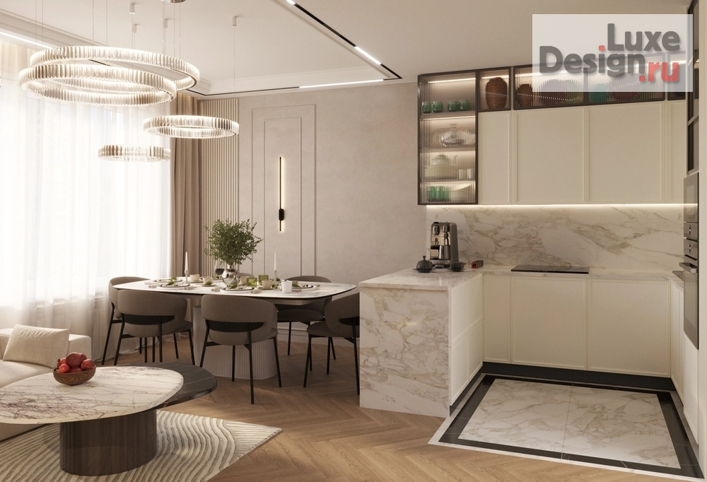 Дизайн интерьера четырехкомнатной квартиры "Квартира Нео-Классика" (фото 2)