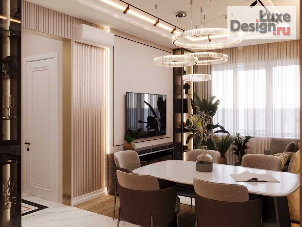 Дизайн интерьера трехкомнатной квартиры "Неоклассика" (фото 1)