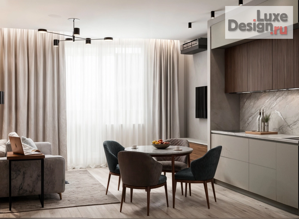 Дизайн интерьера трехкомнатной квартиры "Дизайн-проект квартиры в ЖК Дружный 3, г. Барнаул" (фото 1)