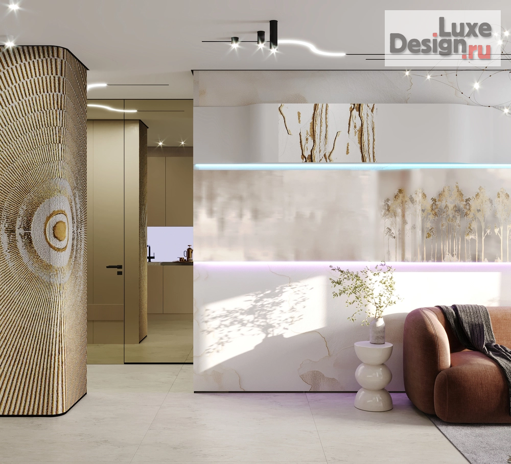 Дизайн интерьера однокомнатной квартиры "Проект 1-комнатной квартиры МЫ МЕЧТАТЕЛИ PROJECT" (фото 2)