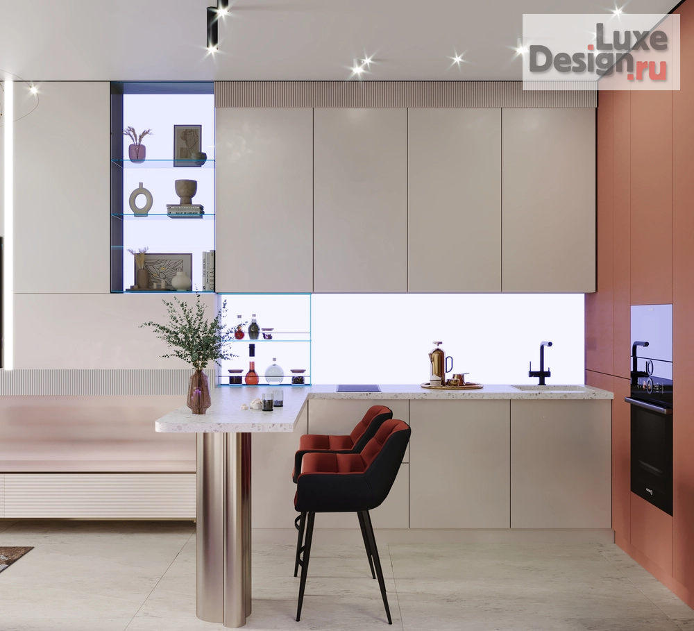 Дизайн интерьера однокомнатной квартиры "Проект 1-комнатной квартиры МЫ МЕЧТАТЕЛИ PROJECT" (фото 6)