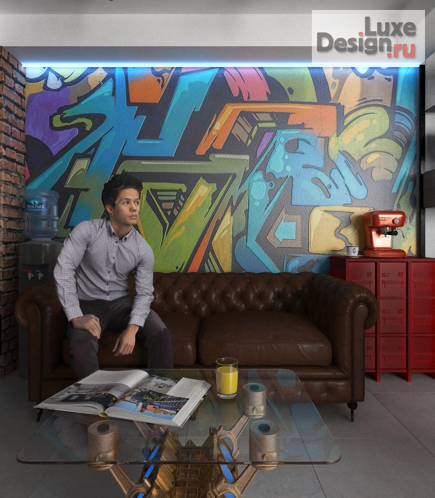 Дизайн интерьера автосалона "Лаундж зона Глушители 32" (фото 15)