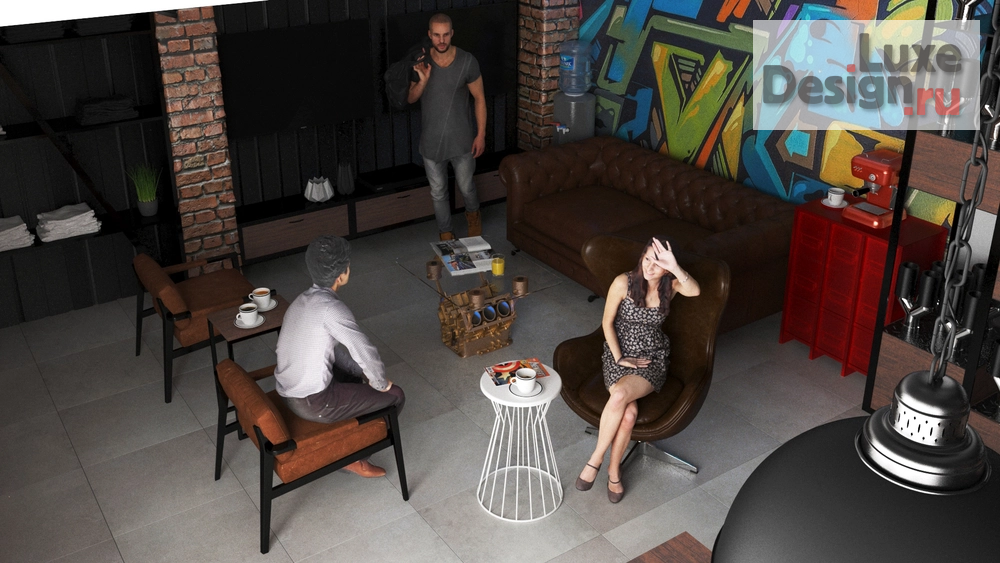 Дизайн интерьера автосалона "Лаундж зона Глушители 32" (фото 17)