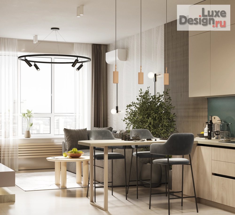 Дизайн интерьера однокомнатной квартиры "Дизайн-проект для 1-комнатной квартиры в Мегаполис-парке" (фото 1)