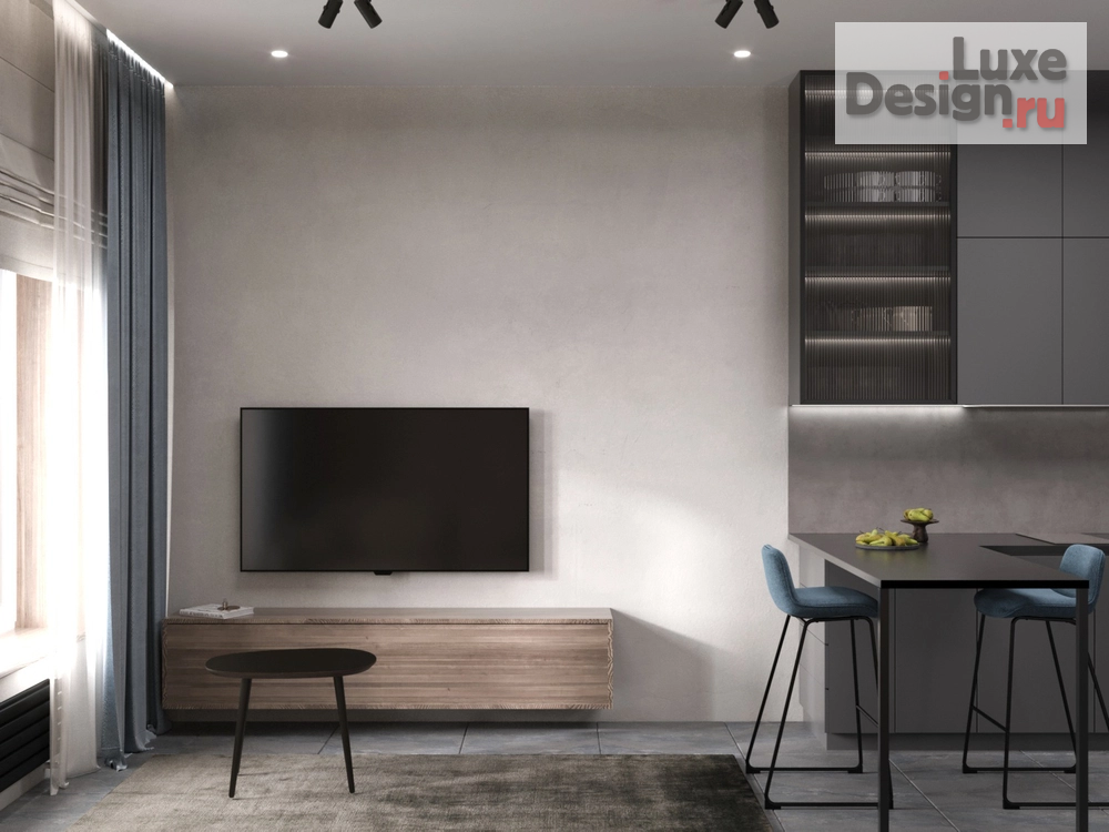 Дизайн интерьера однокомнатной квартиры "Проект 1-комнатной квартиры MINIMALISM & LOFT" (фото 3)