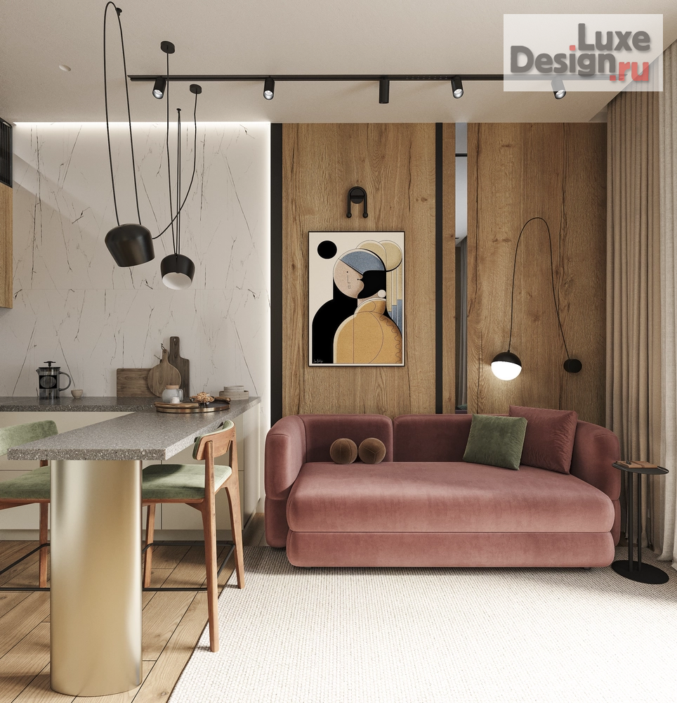 Дизайн интерьера однокомнатной квартиры "Дизайн-проект для 1-комнатной квартиры в ЖК Джаз" (фото 1)