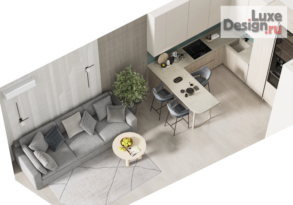 Дизайн интерьера однокомнатной квартиры "Дизайн-проект для 1-комнатной квартиры в Мегаполис-парке" (фото 7)